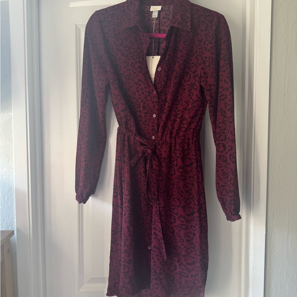 Leopard Print Button-Up Dress